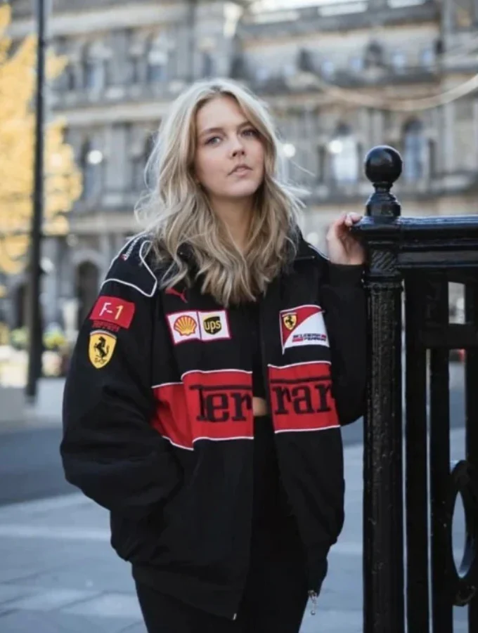 Rari F1 Racing Team Jacket – Black Scuderia Motorsport Zip-Up Coat - Image 5