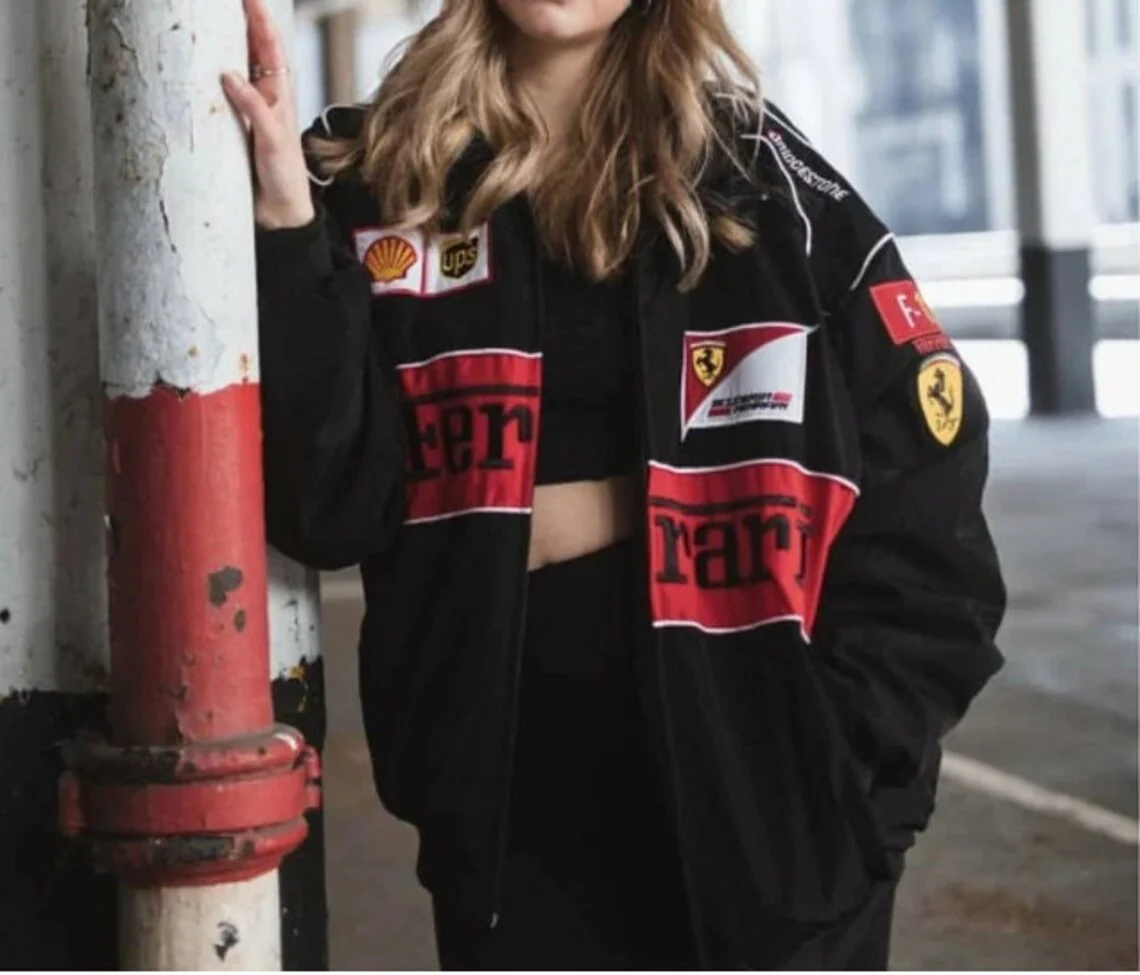 Rari F1 Racing Team Jacket – Black Scuderia Motorsport Zip-Up Coat - Image 7
