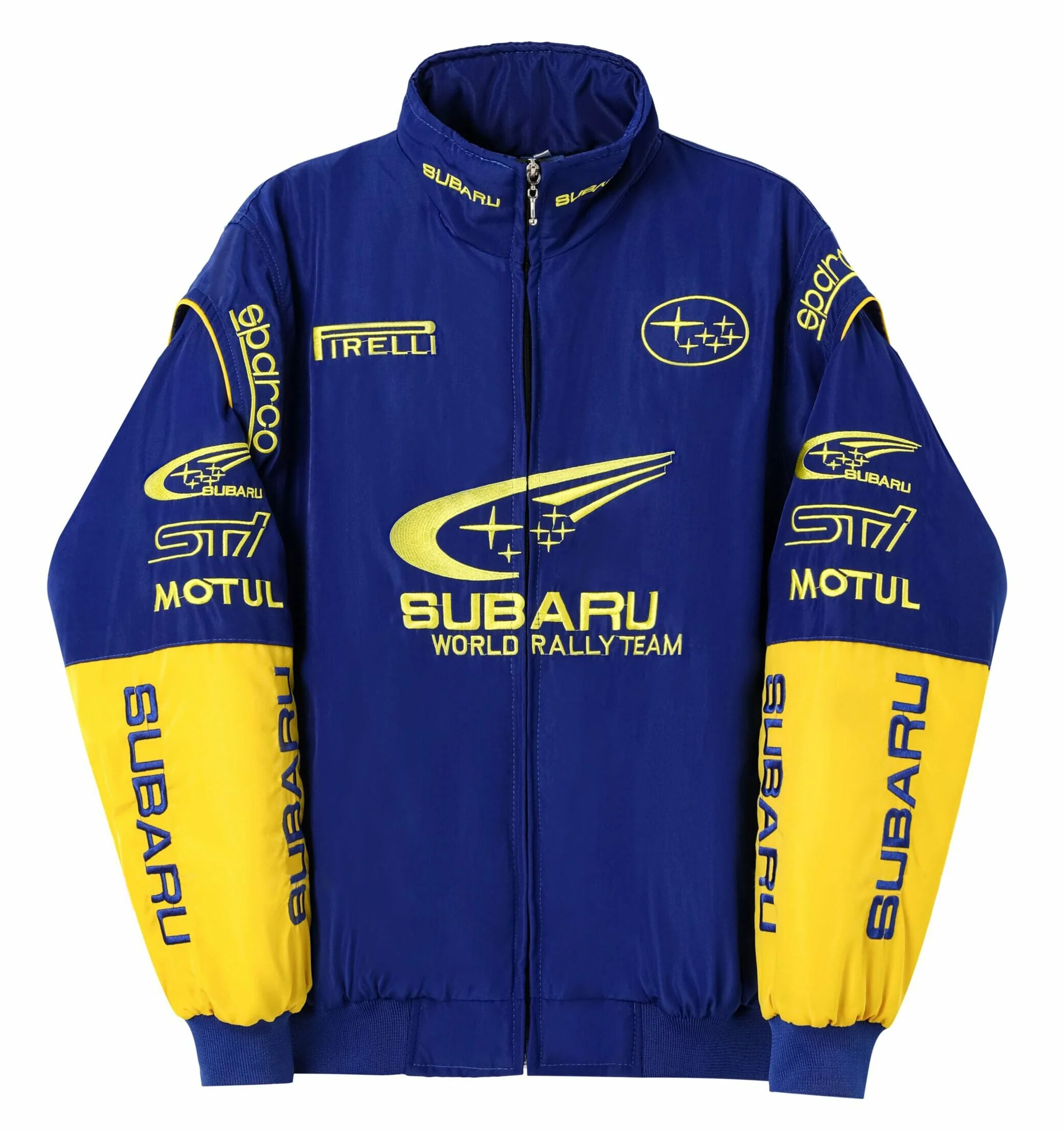 Subaru World Rally Team Jacket – Blue & Yellow Motorsport Racing Zip-Up - Image 2