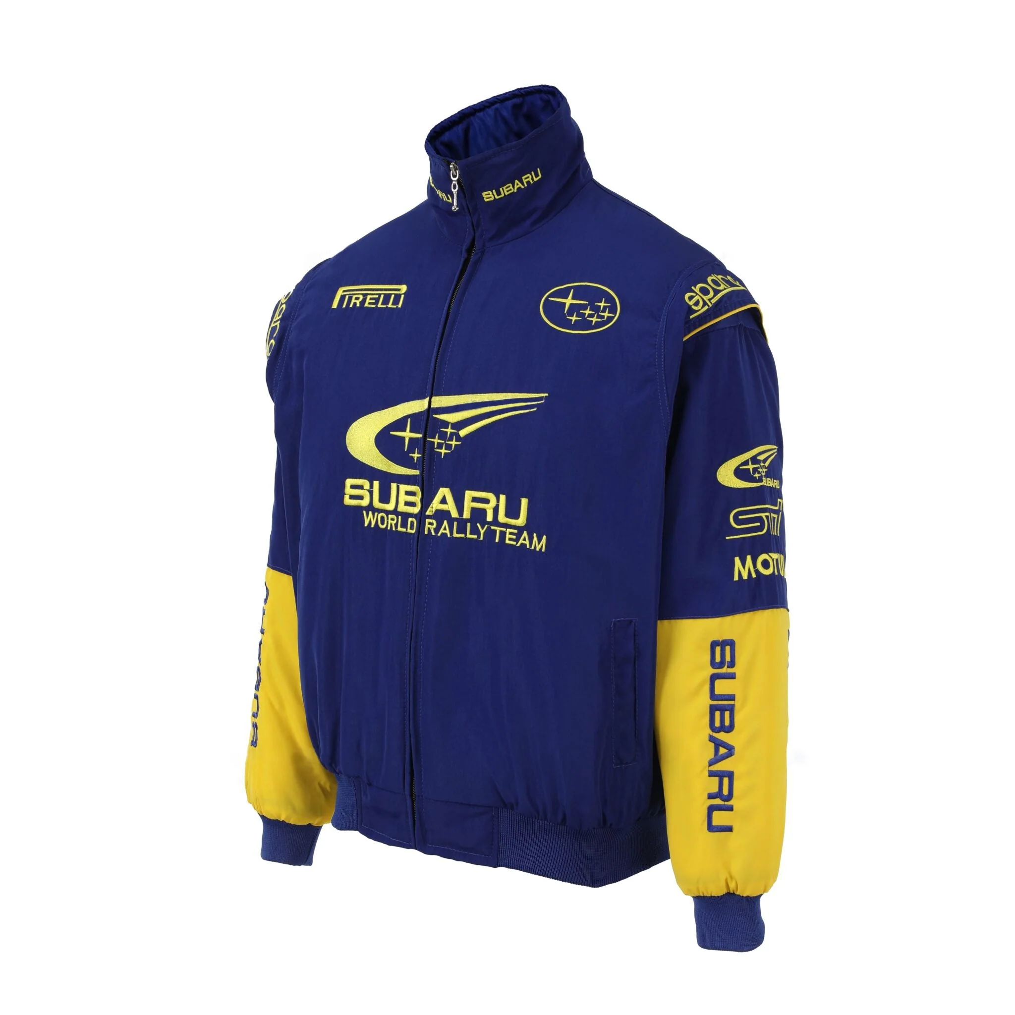 Subaru World Rally Team Jacket – Blue & Yellow Motorsport Racing Zip-Up - Image 3