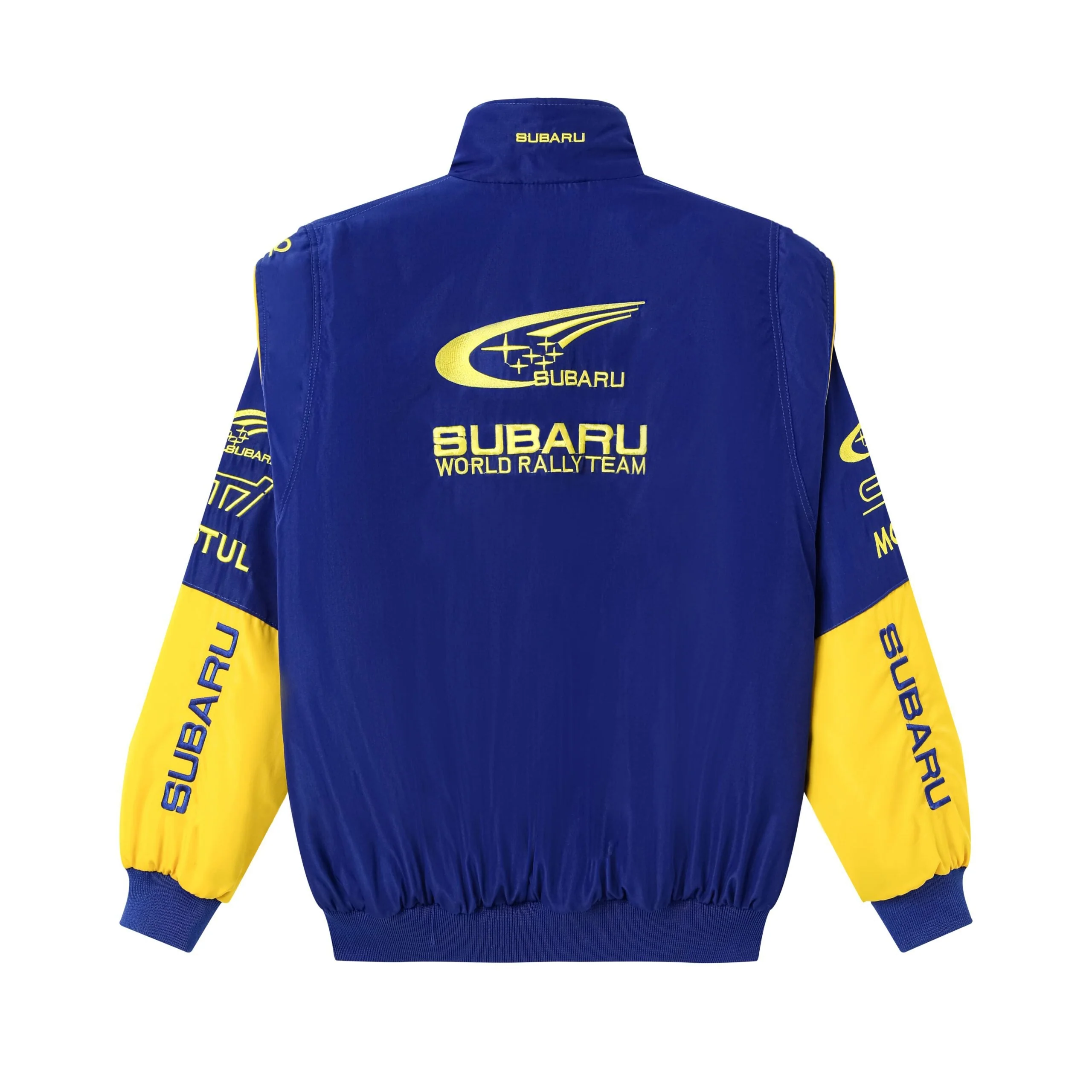 Subaru World Rally Team Jacket – Blue & Yellow Motorsport Racing Zip-Up - Image 4