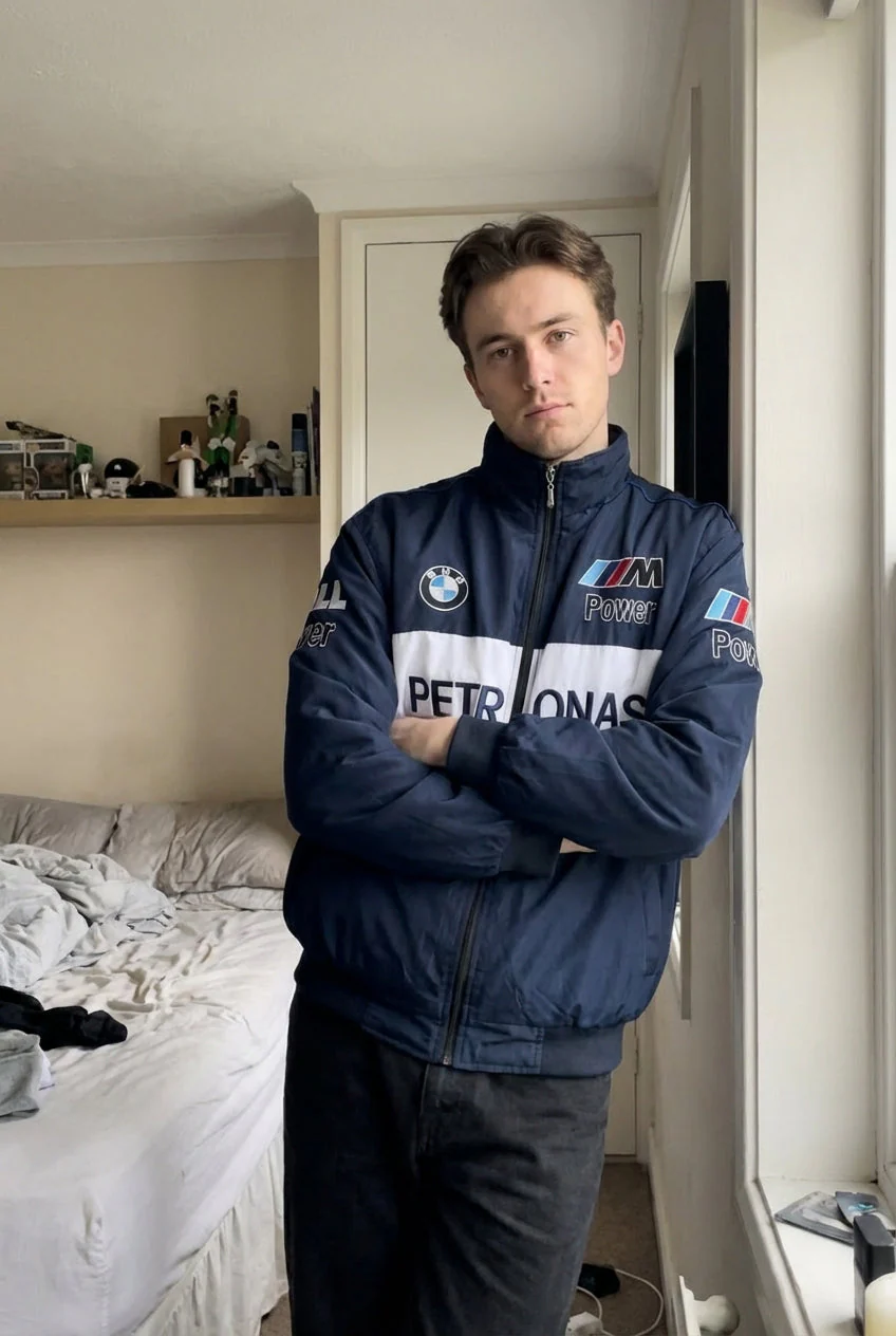 BMW Sauber F1 Team Zip-Up Jacket Navy Blue | M Power Petronas Racing Logos - Image 6