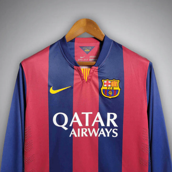 FC Barcelona 2014-2015 Long Sleeve Home Kit - Image 5