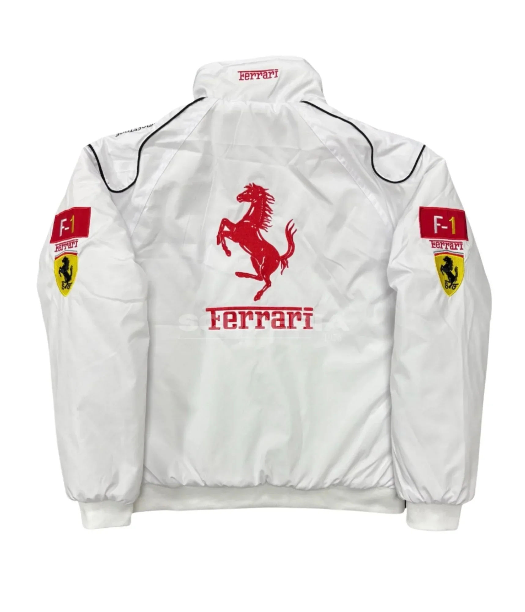 Ferrari F1 Vintage White Racing Jacket - Image 4