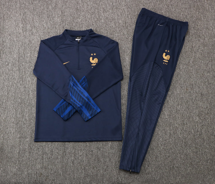France 22-23 Blue Junior Tracksuit - Image 3