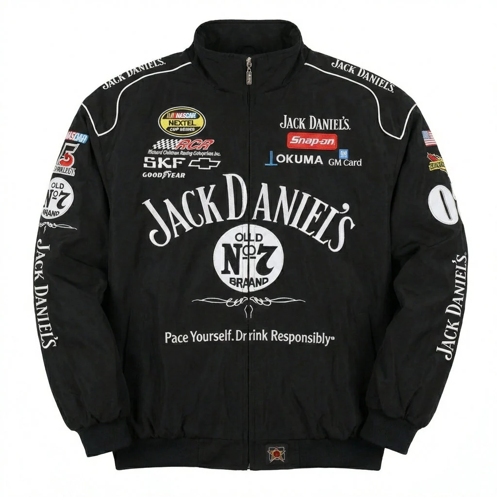 Jack Daniel's Old No. 7 Racing Jacket Black | Full Zip NASCAR Sponsor Logos