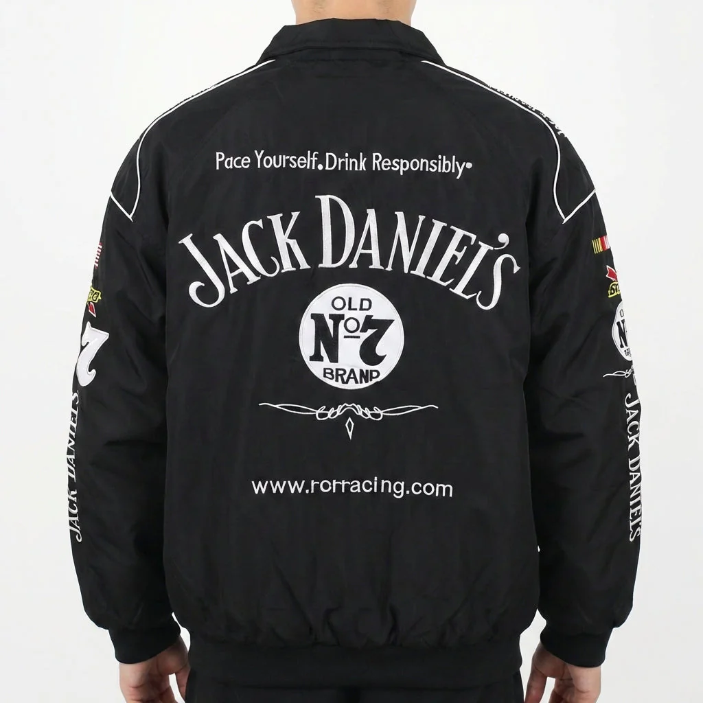 Jack Daniel's Old No. 7 Racing Jacket Black | Full Zip NASCAR Sponsor Logos - Image 4