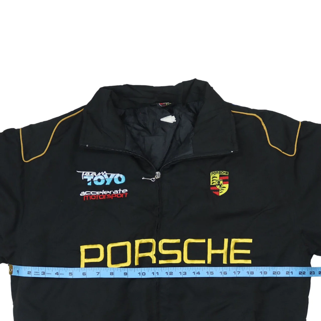 Porsche Black Nascar Jacket Men’s XLarge Embroidered Logos Zip Front Racing Outerwear - Image 5