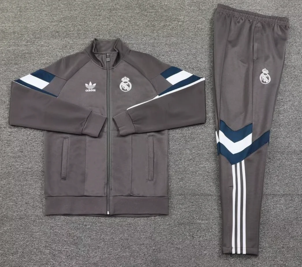 Real Madrid Tracksuit 2024/2025 Grey - Image 4