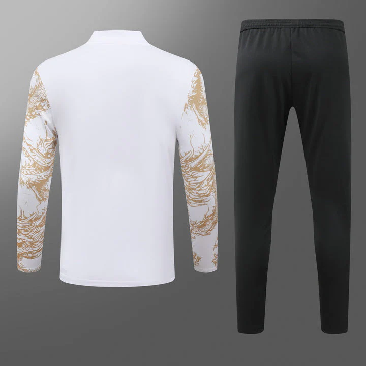 Real Madrid Tracksuit 2025 White/Gold - Image 2
