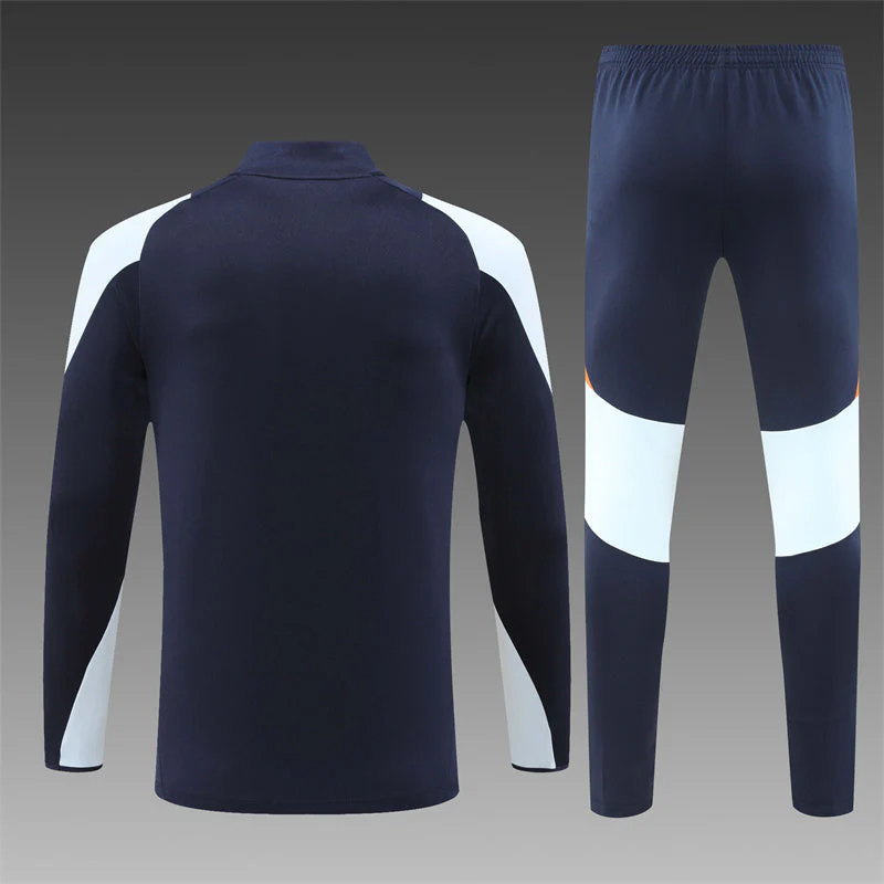 Real Madrid Tracksuit Navy/Grey/Orange - Image 2