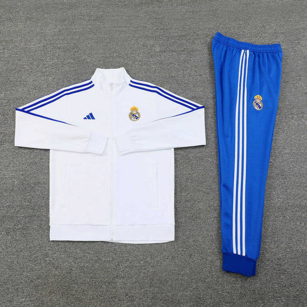 Real Madrid White Blue Full Zip - Image 2
