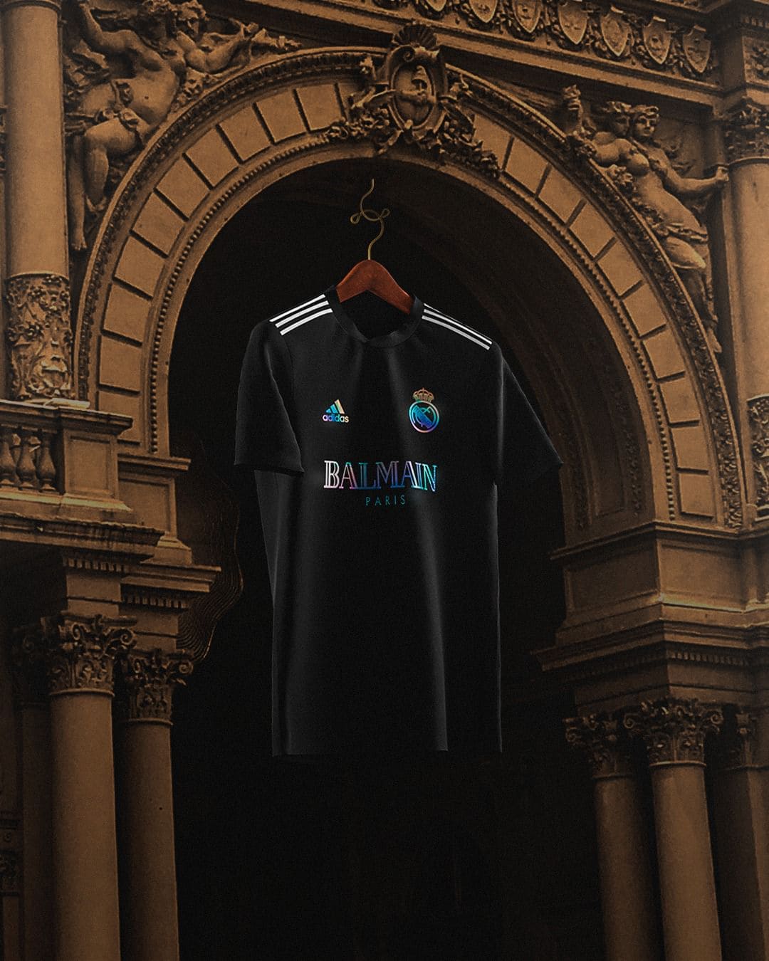 REAL MADRID x BALMAIN Black Shirt - Image 3