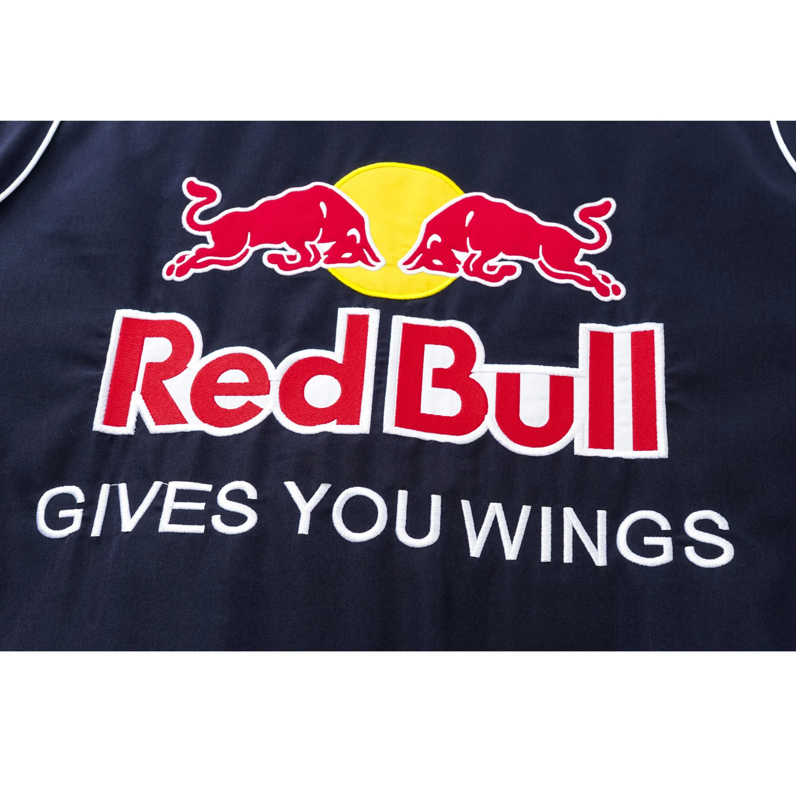 Red Bull Racing F1 Team Jacket - Navy Blue Motorsport Bomber with Embroidered Sponsors - Image 6