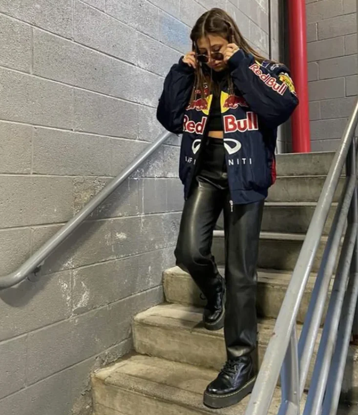 Red Bull Racing F1 Team Jacket - Navy Blue Motorsport Bomber with Embroidered Sponsors - Image 8