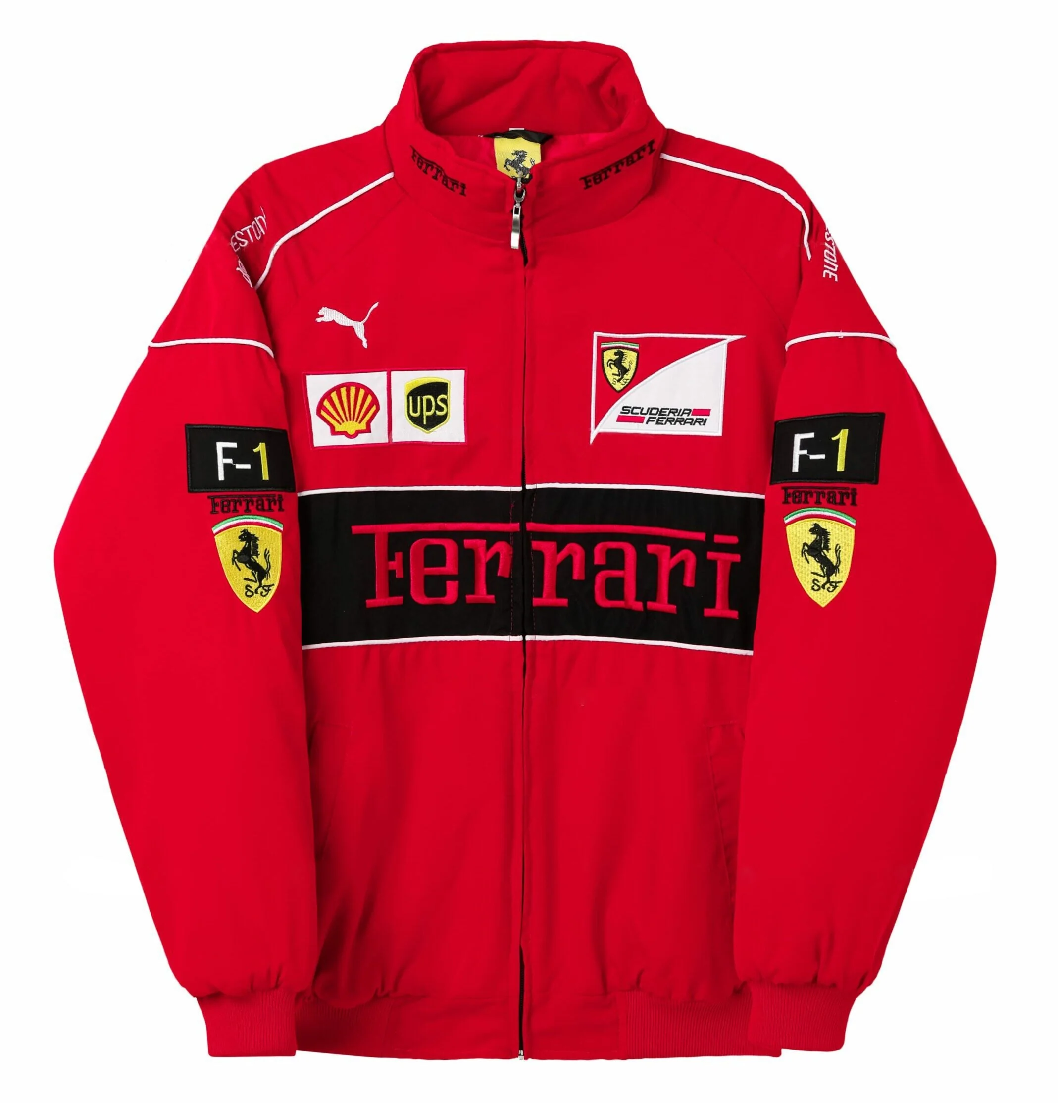 Rari F1 Racing Team Jacket – Red Scuderia Motorsport Zip-Up Coat - Image 2