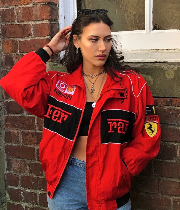 Rari F1 Racing Team Jacket – Red Scuderia Motorsport Zip-Up Coat - Image 6