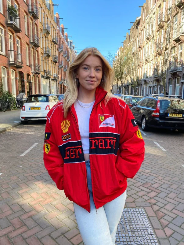 Rari F1 Racing Team Jacket – Red Scuderia Motorsport Zip-Up Coat - Image 7